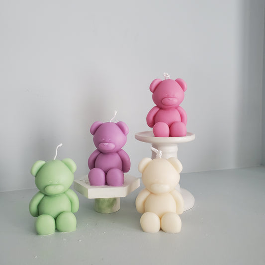 Adorable bear candle, aesthetic room decor, personalized gift, cool candle, handmade soy wax candle