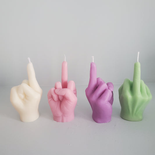 Middle finger candle