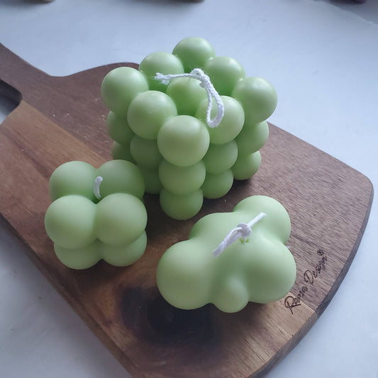 3pc Bubble cube candle gift set