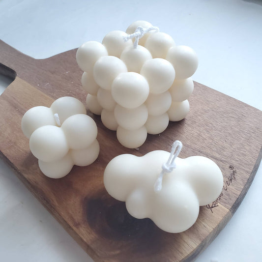 3pc Bubble cube candle gift set