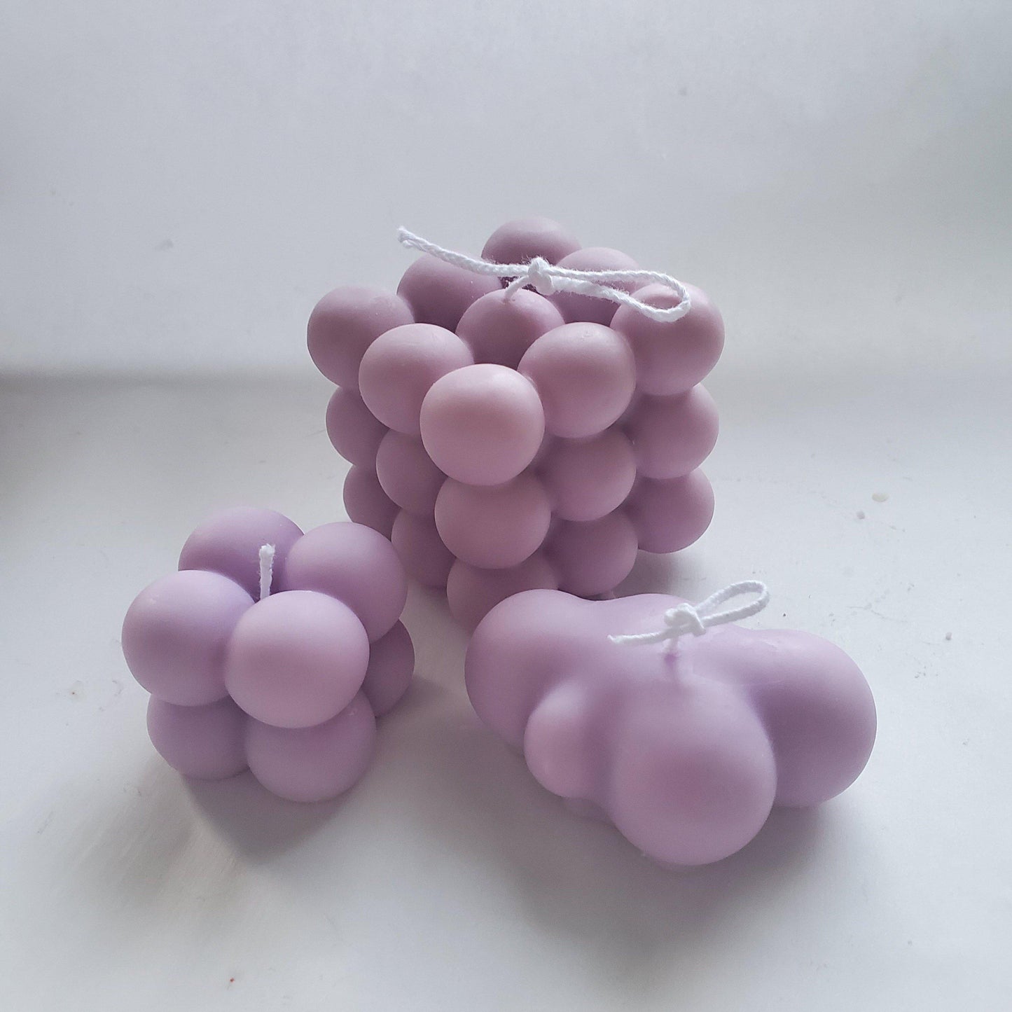 3pc Bubble cube candle gift set