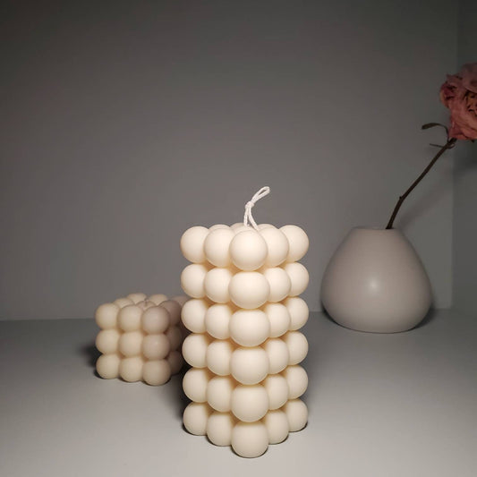 Double Bubble Candle - Tall Square Decorative Candle