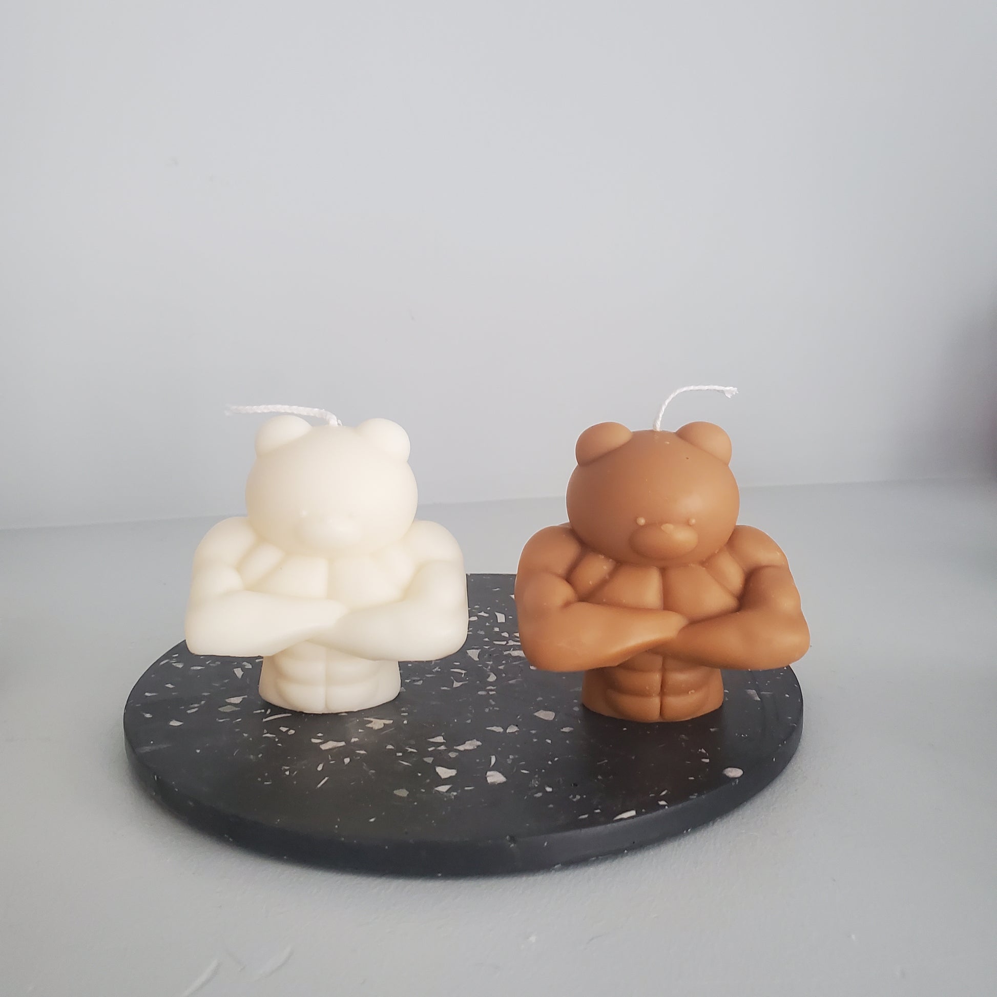 Swol bear candle, gym gift, buff teddy teddy bear candle, workout candle