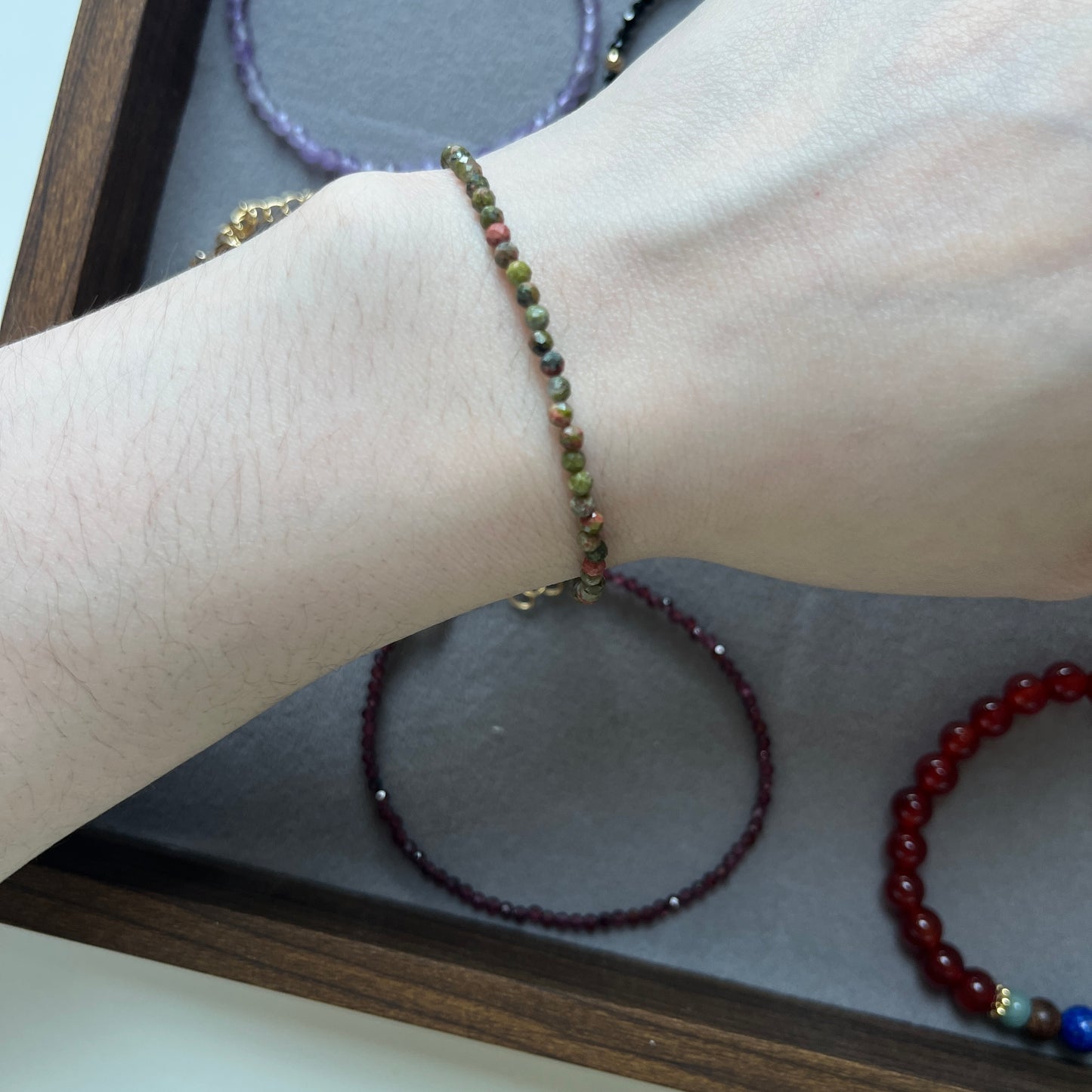 Tiny gemstone bracelet