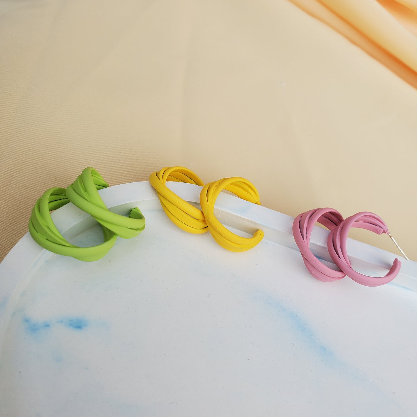 Colored hoop earrings