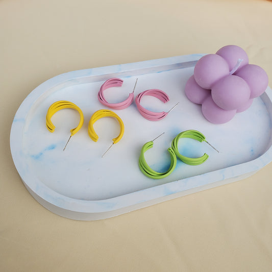 Colored hoop earrings