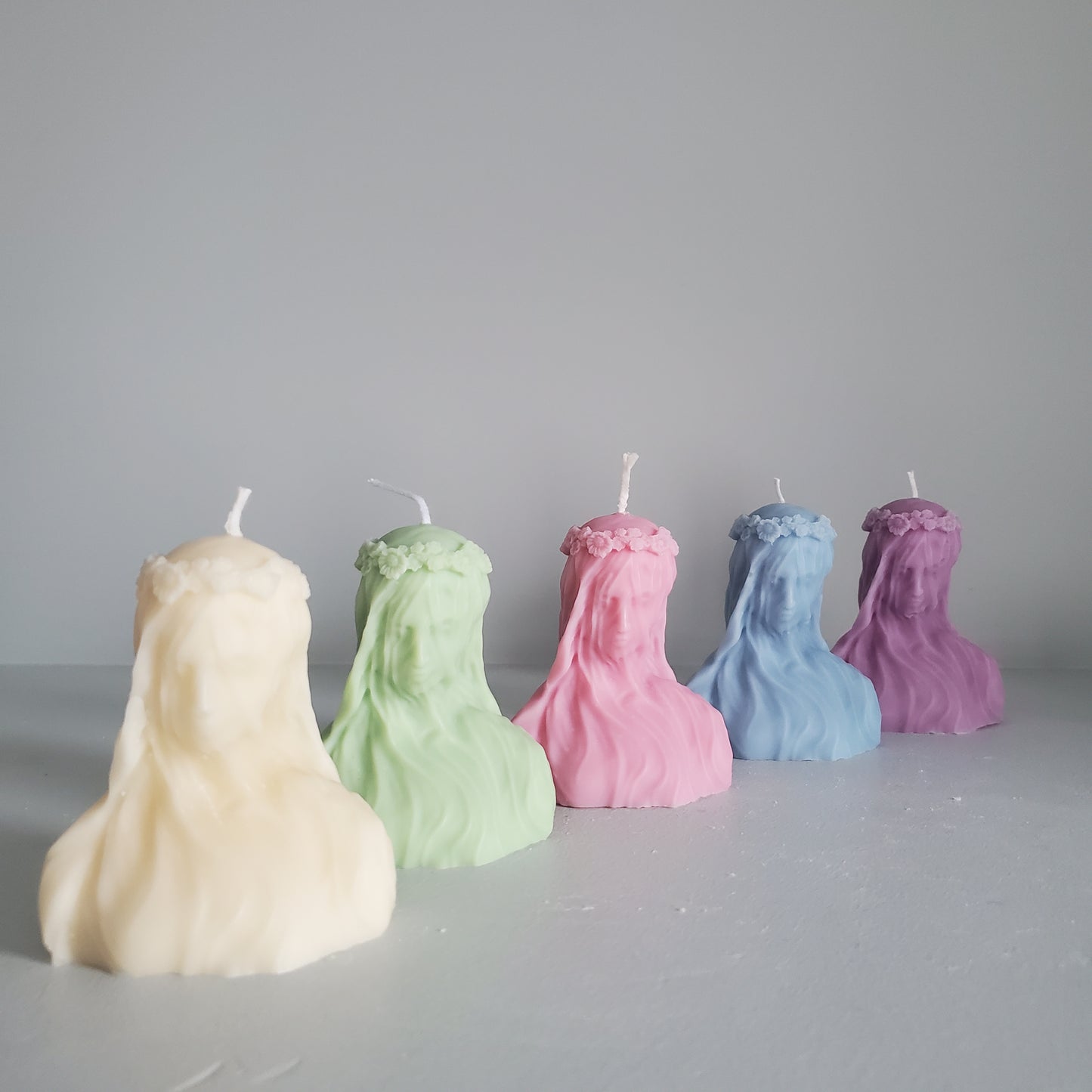 Small veiled lady candle