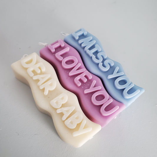 Love phrase candle