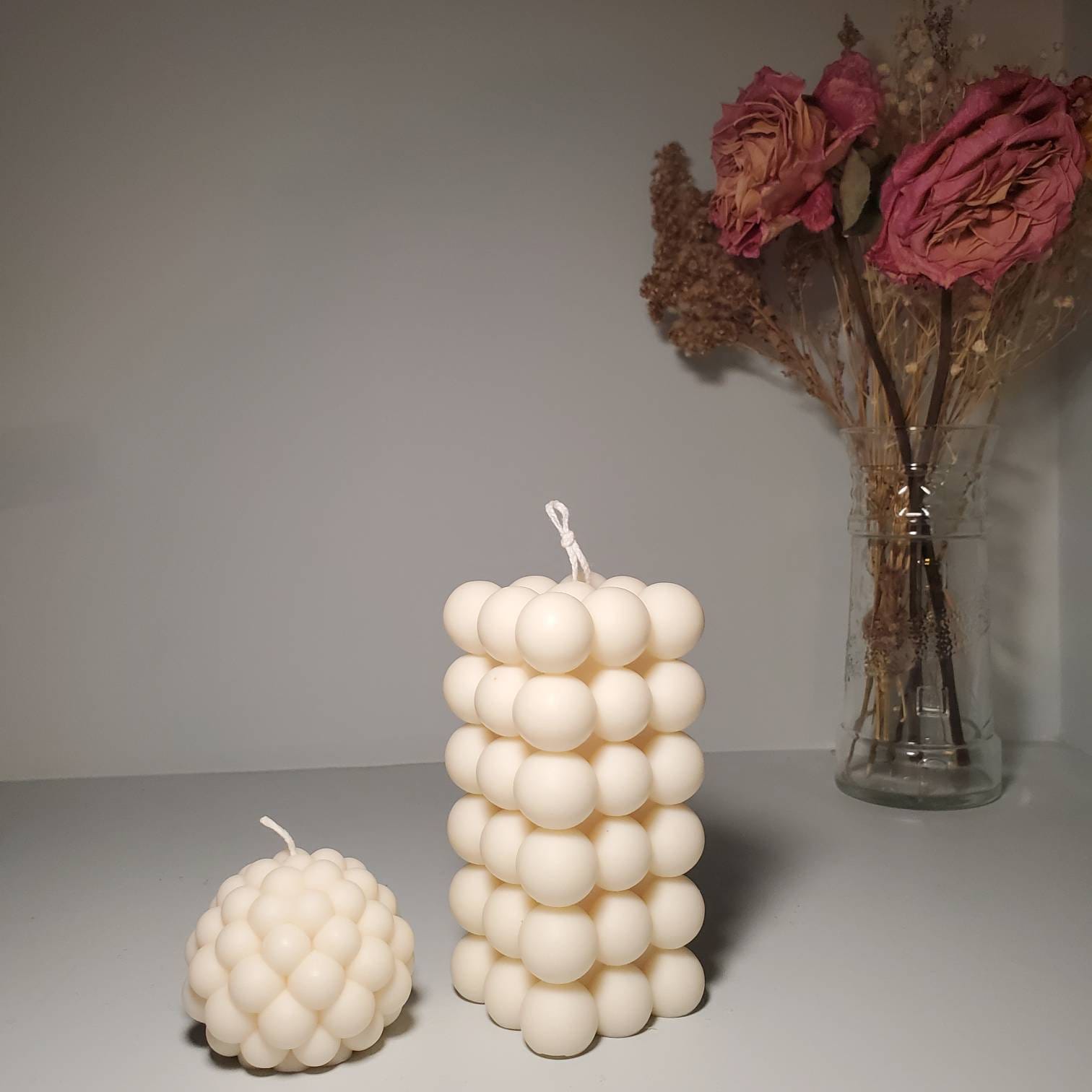 Double Bubble Candle - Tall Square Decorative Candle